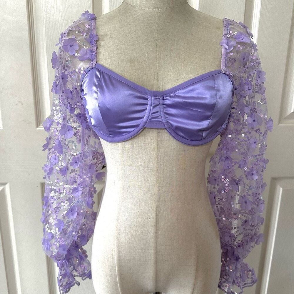 IHeartRaves purple genie dust sequin top - Picture 1 of 10